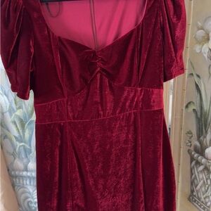 Lulu's Red Velvet Mini Dress